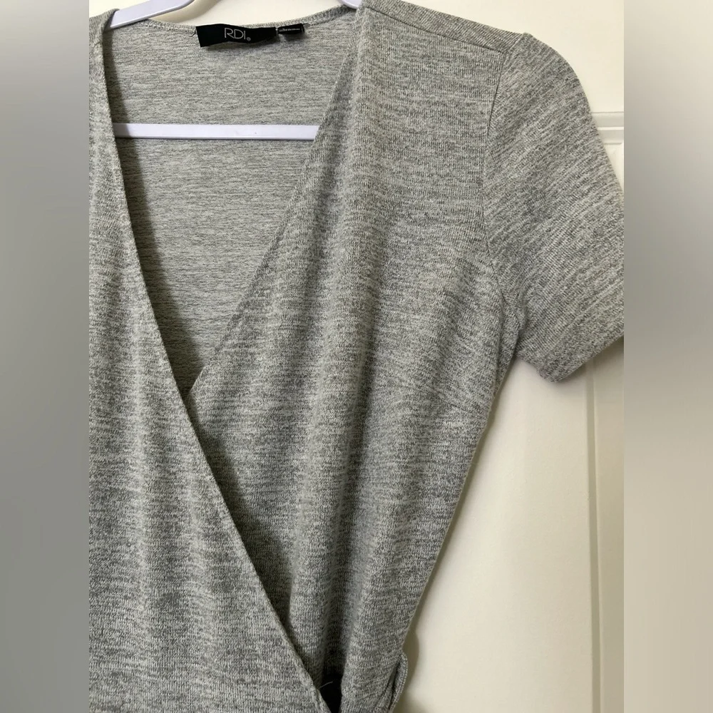 Petite Gray Wrap Dress Size S - Picture 6 of 11